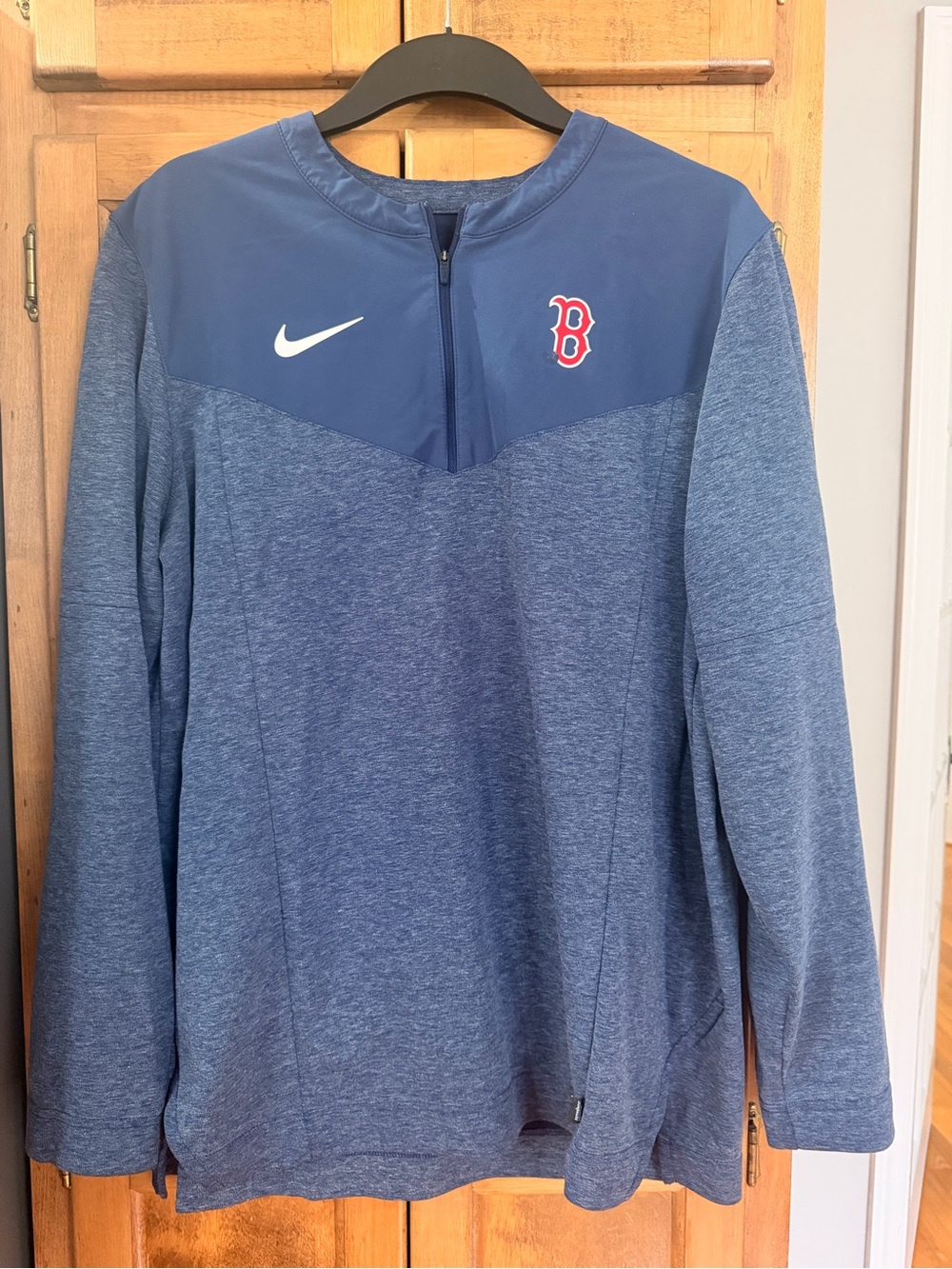 Nike Blue Boston Red Sox Long Sleeve 1/4 Zip Pullover